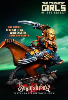 Raging Heroe Iron Empire General Ilsa Wolfenstein Female Champion 28mm