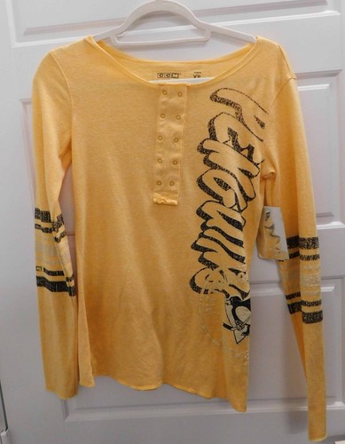 Nueva Camiseta CCM NHL Mujer Pittsburgh Penguins Manga Larga Amarilla Talla XS $45