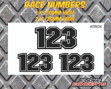 Custom Race Numbers Stickers Decals Karting MX Motocross