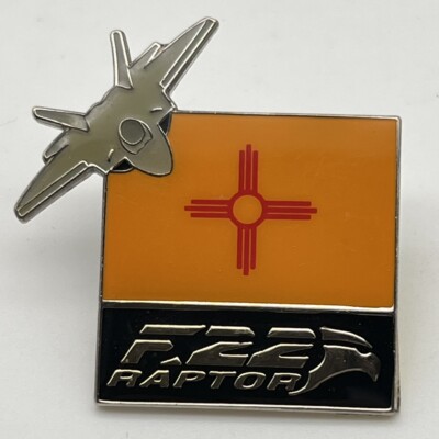 F-22 Raptor USAF Stealth Fighter Jet New Mexico Souvenir Enamel Lapel ...