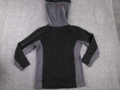 LL Bean Sweatshirt Youth Extra Large Black Gray Cozy Funnel Neck Thumbhole Girls - Picture 9 of 11