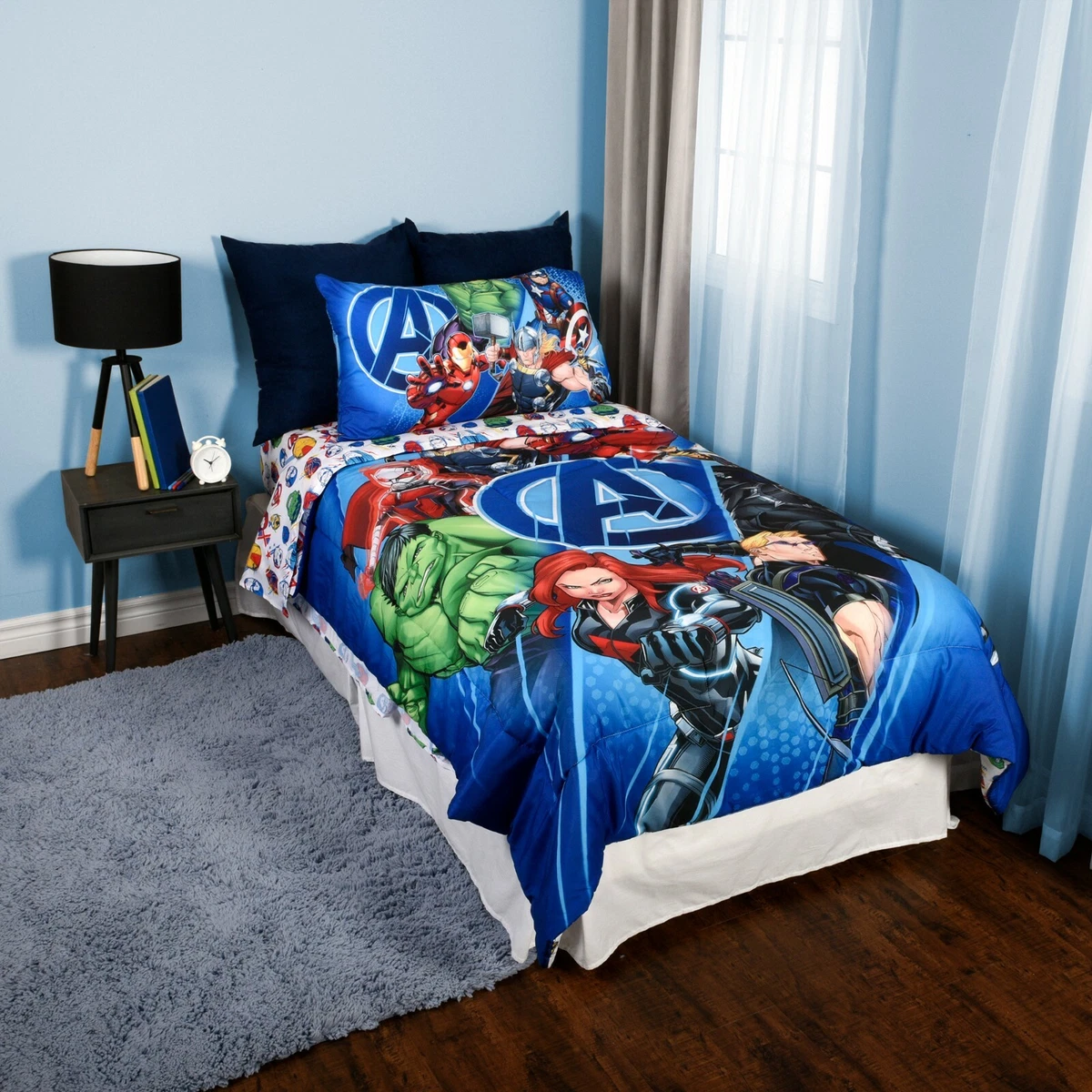 Marvel Avengers Kids Bedding Sheet Set Twin Bed in Bag 4 Pcs Set
