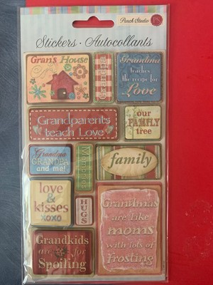 Punch Studio family/grandparent theme  Stickers NEW 12 pieces   3D L@@K