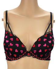 80 VICTORIA'S SECRET DREAM ANGELS EMBROIDERED HEART LIGHTLY LINED DEMI BRA 32D