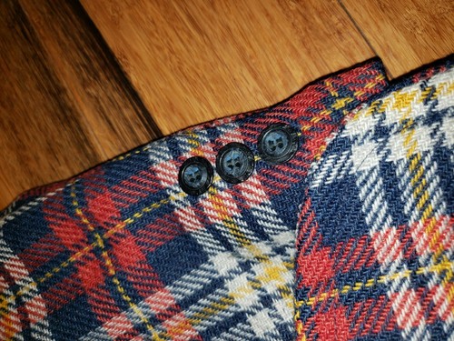 Vtg the rams Head Grodins Anchorman wool plaid hipster Blazer Sports Coat 1970's - Picture 4 of 9