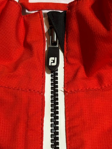 DRYJOYS FJ Hydrolite 1/2 Zip Pioggia Vento Golf Giacca Uomo XL Rosso Manica Corta - Foto 8 di 14