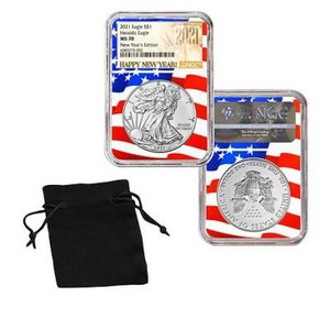 2020 Silver Eagle NGC MS70 Limited New Year/'s Edition in Flag Core Label