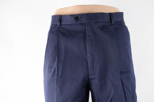 Zanella Sacks Fifth Avenue Pleated Front Slacks 32 (30 X 28) Men's Slacks Blue - Picture 2 of 9