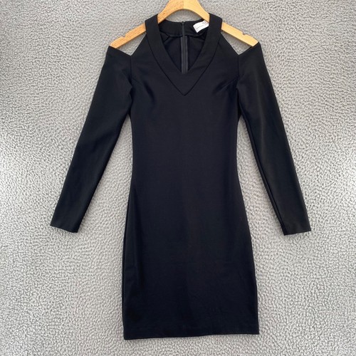 Amanda Uprichard Dress Womens Small Black Cold Shoulder Ponte Knit Long Sleeves - Bild 10 von 11