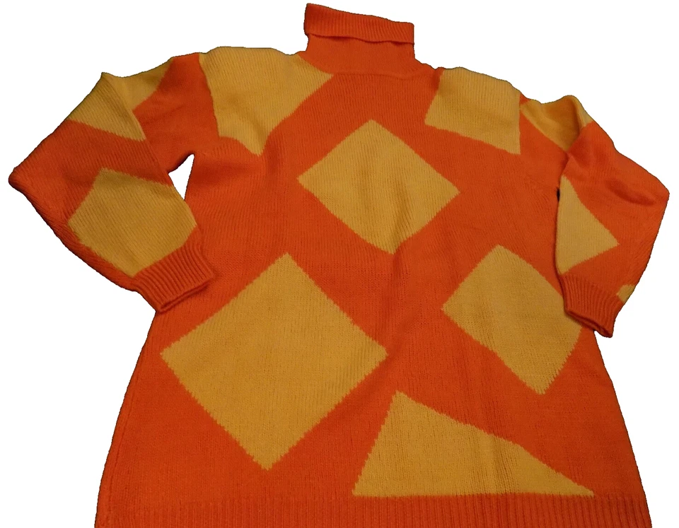 Suéter Liz Claiborne De Colección 2 piezas Tejido Cuello Tortuga M y Falda Larga L AMARILLO NARANJA Foto 2 de 4