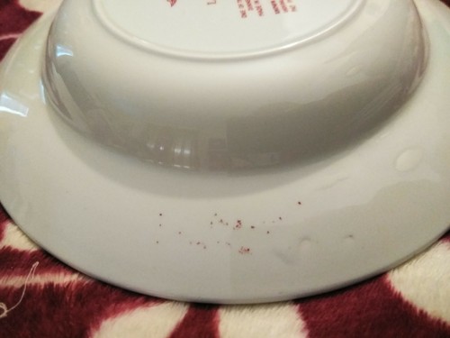 Laveno Italian Made Burgundy/Cream Floral 4 Soup Bowls - Picture 3 of 4