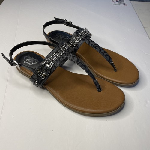 GBG Los Angeles Sandal Black Size 8.5 M Chain Detail | eBay