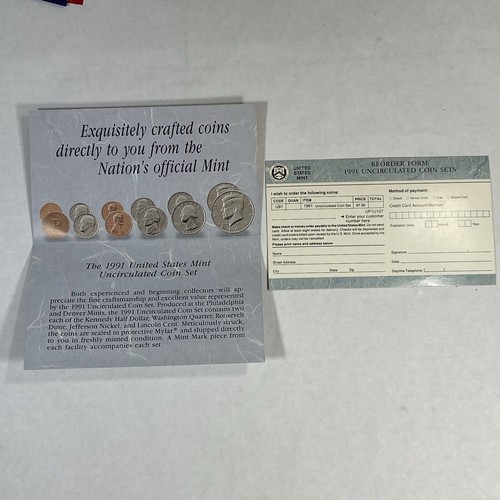 1991 Set monete non in circolazione USA 1991 P&D (ogp) 10 monete - Foto 12 di 16