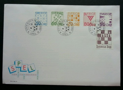 Sweden Chess 1985 Indoor Games Competition (stamp FDC) *toning - Picture 1 of 6