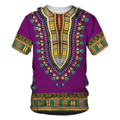 Mens Short Sleeve Shortline African Dashiki Dress Shirt Ethnic Totem Print Tops - Picture 9 of 27