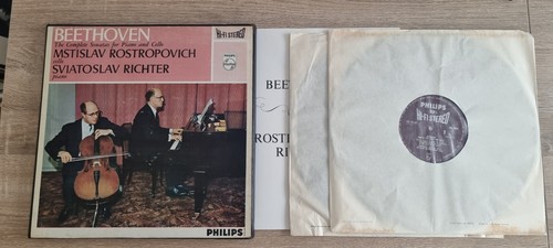 PHILIPS HIFI STEREO BEETHOVEN ROSTROPOVICH RICHTER CELLO SONATAS 835182/83 AY NM - Picture 1 of 6