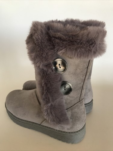 New SO Abigail Women's Size 8 Faux Shearling Fur Winter Boots - Grey  - Bild 3 von 7