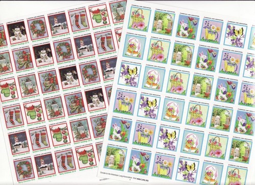 2016 ALA National Design U.S. Christmas Seals & U.S Spring Seal Sheet Collection - Afbeelding 1 van 5