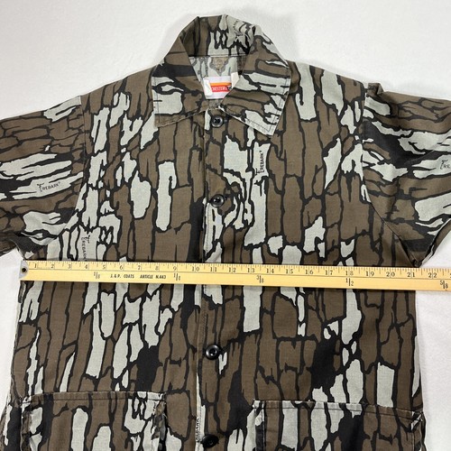 VTG Winchester  Mens Medium Gray Rebark Camo Button Up Outdoors Hunting USA Made - Picture 7 of 13