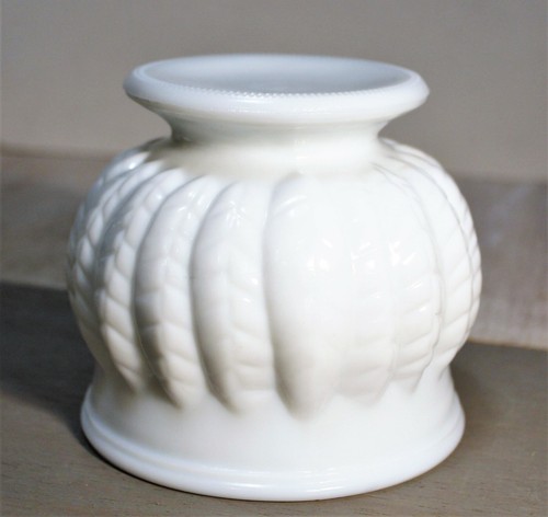 Vintage Milk Glass Planter Footed Bowl White Feather Randall - Picture 4 of 5