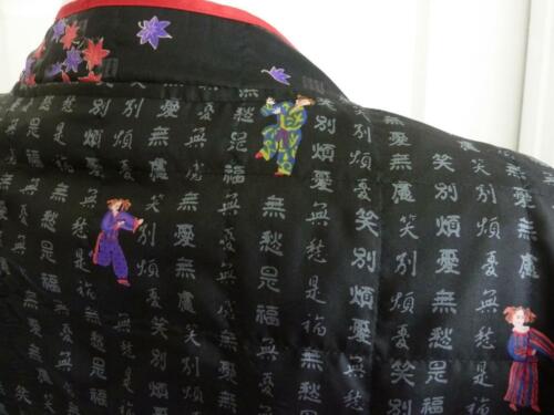CHICOS Design Art-to-Wear 100% Silk Black Geisha Lined Mandarin Jacket~2~M~EUC - Picture 9 of 12