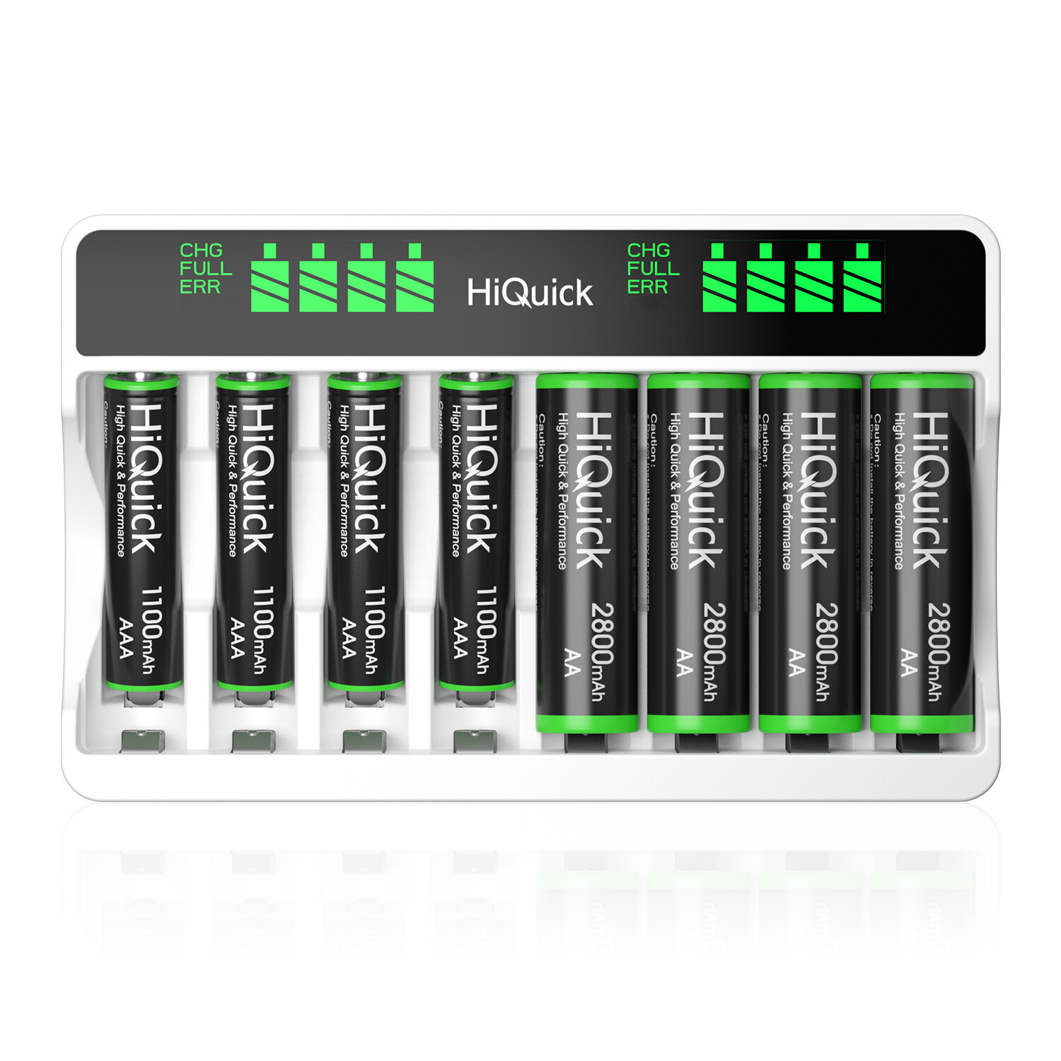 Hiquick Akku Ladegerät für 1-8x AA/AAA NiMH Wiederaufladbare Batterie ladegerät