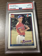 1991 Topps Braves CHIPPER JONES Rookie #333 PSA 8