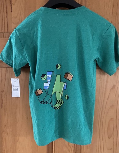 Minecraft Creeper Boy’s T-Shirt S Small Green Short Sleeve Shirt New - Picture 3 of 4