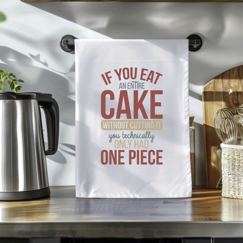 Funny Cake Kitchen Tea Towel One Piece Cake Towel Baking Lover Gift Dessert Cook - Picture 2 of 4