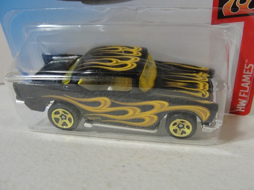 2017 Hot Wheels ‘57 Chevy Black/Gold Flames #9/250 - Picture 2 of 3