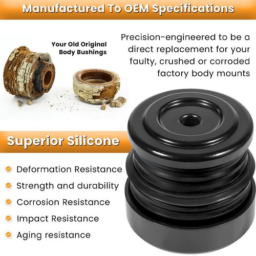 Silicone Body Mount Bushing Kit for Ford F250 F350 2008-2016 Super Duty Crew Cab - Picture 12 of 18