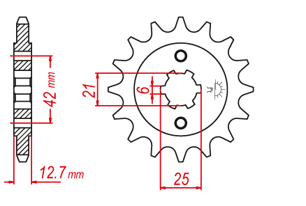 Piñón delantero 15T 530 Honda CB500F CB500K CB550F CB750K CB750F CB750A - Imagen 3 de 3