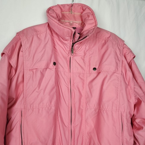 Vintage 80er Profiljacke Damen groß rosa Puffer Skitaschen - Bild 2 von 7