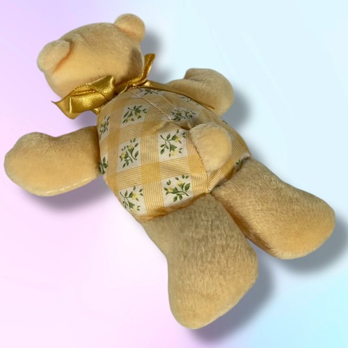 North American Bear Co Flatso Rattle Yellow w/ Floral Design Flatobearius Plush - Picture 8 of 10
