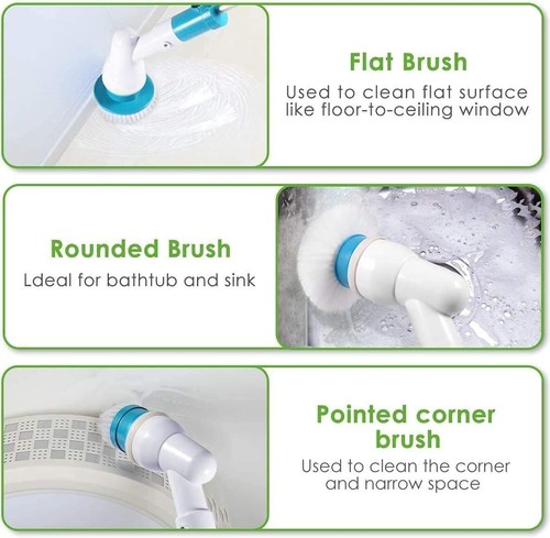 6 Scrubber Electric Spin Cordless Cleaning Brush Bath Tub Tile Scrub LOT - Picture 2 of 19