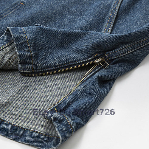 Men's Overalls Loose Denim Tactical Parka Hoodies Hooded Smock Casual Work Coat - Picture 3 of 12