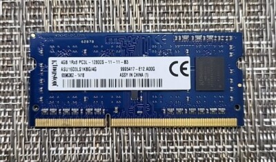ASU16D3LS1KBG/4G KINGSTON 4Gb 1Rx8 DDR3 PC3L-12800S Sodimm Laptop ...