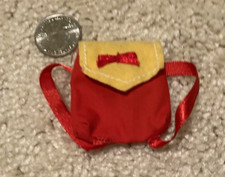 VTG Barbie Doll backpack SCHOOLTIME cloth red yellow bow OPENS FILLABLE 1994 EUC