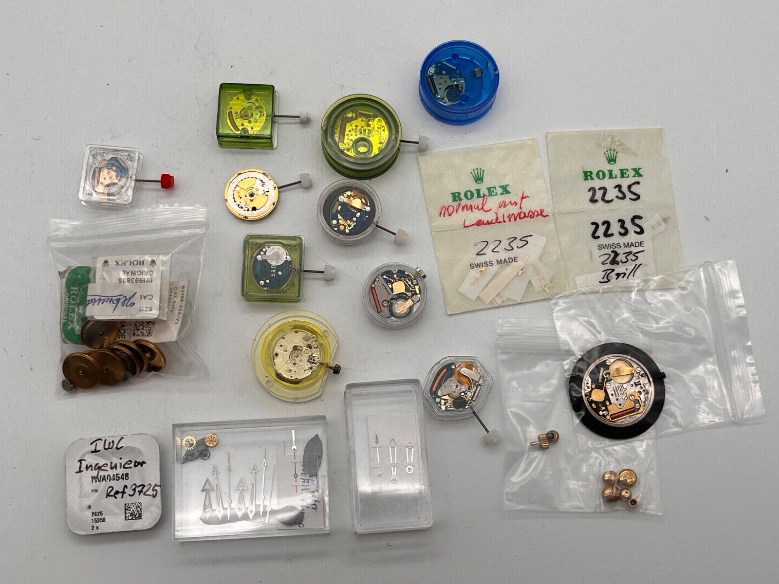 ORIGINAL ROLEX OMEGA BLANCPAIN LONGINES IWC PART LOT MIXED  MOVEMENT MECHANISM