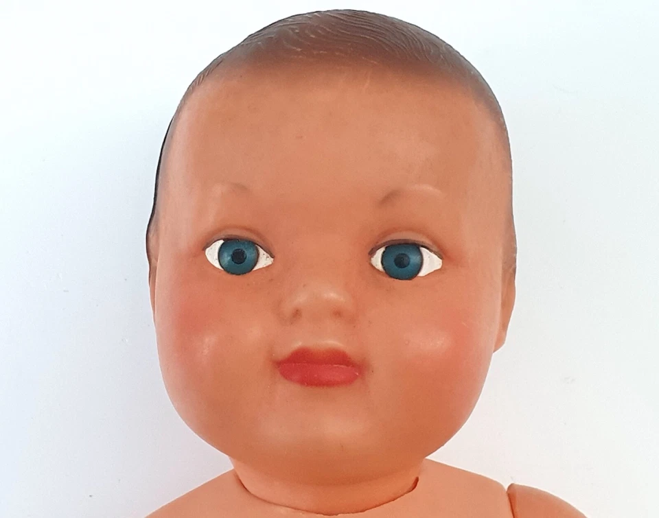 POUPÉE POUPON BAIGNEUR 40 CM HABILLÉ CONVERT MOULIN MODÈLE BABY MARQUE ANNÉES 60 - Photo 4/4