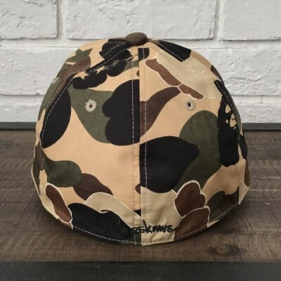 BAPE ×KAWSコラボ迷彩柄 キャップ A Bathing Ape Kaws 1st Camo Baseball Cap Bendy Size M Japan