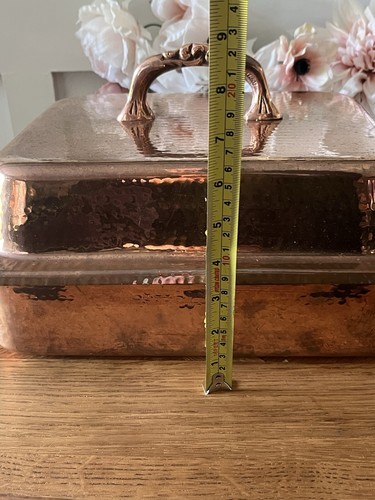 Hammered Copper Large Chafing Dish By Warwick - Picture 4 of 11
