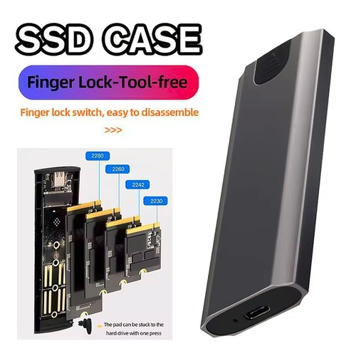 M.2 NVME & NGFF SSD 2in1 Enclosure 10Gbps USB C 3.1 External Hard Drive Case GR - Picture 7 of 10