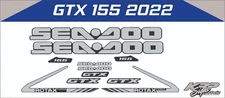 SEADOO GTX 155 2022 Graphics / Decal / Sticker Kit CUSTOM BLACK AND GREY