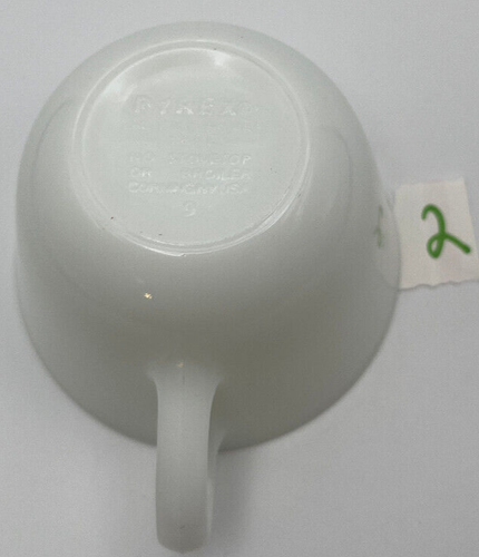 Pyrex Vintage White Milk Glass Coffee Tea Cup "9" (on bottom) Corning C Handle - Picture 4 of 4