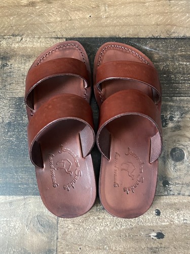 Jerusalem Sandals Womens Aviv Open Toe Casual Slide Sandals Brown Euro 37 - Picture 6 of 7