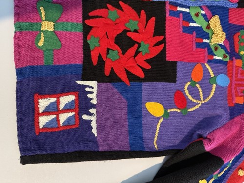 Cárdigan Suéter Michael Simon Raro Mediano Multicolor Para Mujer Grueso Vintage Mezcla - Imagen 15 de 17