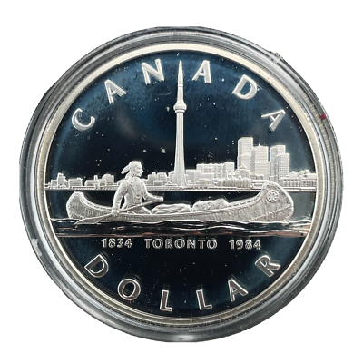 カナダ 1984年 トロント 1ドル 銀貨  硬貨 1984 CANADA 1834-1984 TORONTO CENTENNIAL Silver Proof Dollar Coin