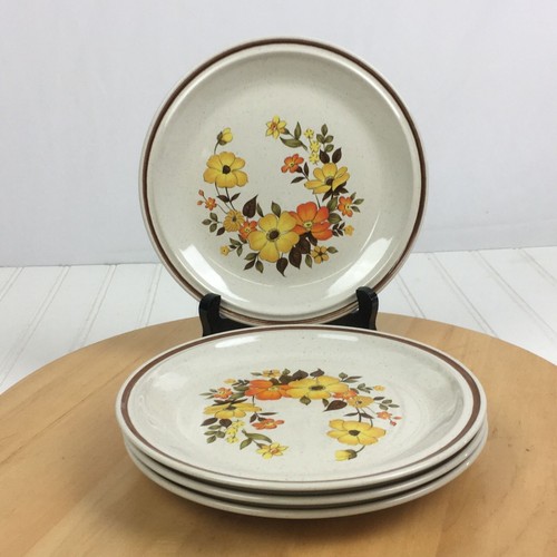 Juego de 4 platos de ensalada florales Chablis de gres Hearthside informal elegancia 7 3/4 pulgadas - Imagen 2 de 7