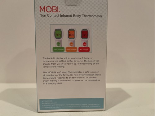 MOBI Non-Contact Forehead Thermometer with Fever Indicators Free Shipping - Picture 2 of 2